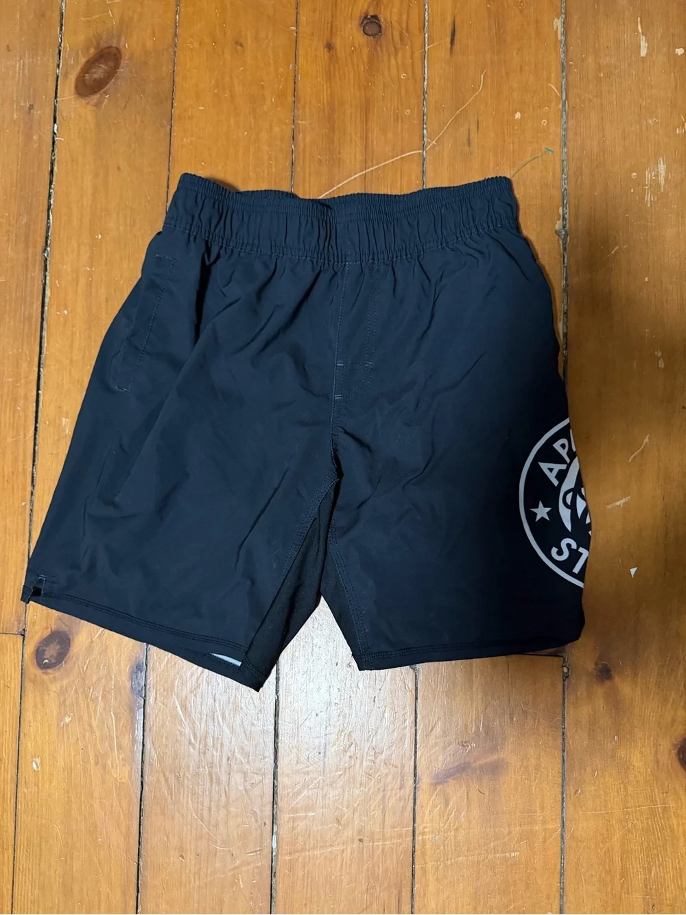 Apeman Strong Men's Black Athletic Shorts with Logo Powerlifting Gym